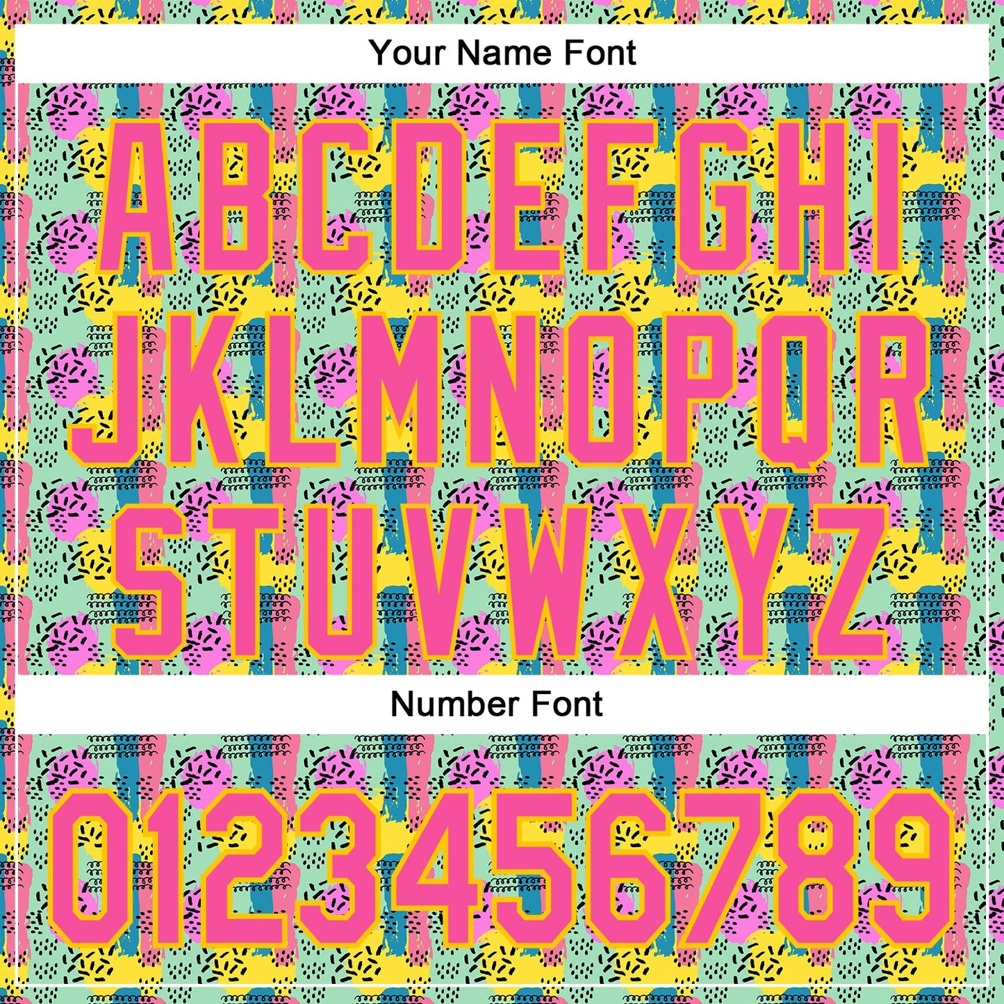 Custom Green Pink-Yellow 3D Pattern Design Color Brush Blocks Authentic Baseball Jersey - Sky-Custom