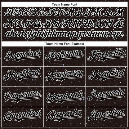 Custom Black White 3D Pattern Design Starry Sky Authentic Baseball Jersey - Sky-Custom