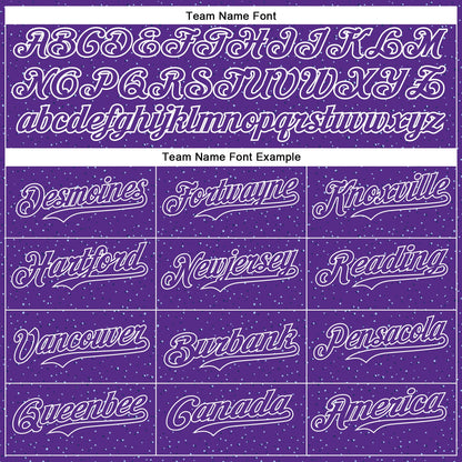 Custom Purple White 3D Pattern Design Dots Authentic Baseball Jersey - Sky-Custom