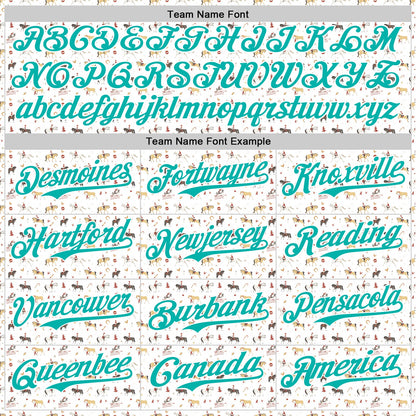 Custom White Aqua 3D Pattern Design Rodeo Cowboy Authentic Baseball Jersey - Sky-Custom