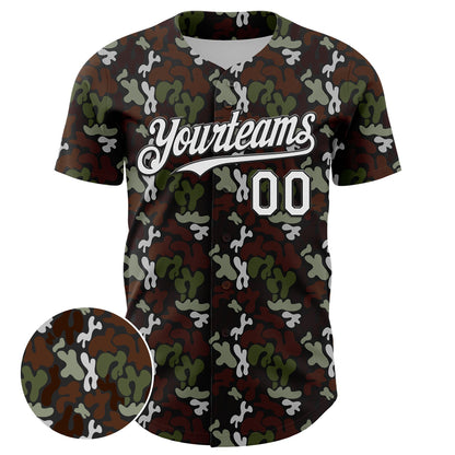 Custom Black White 3D Pattern Design Abstract Spots Authentic Baseball Jersey - Sky-Custom