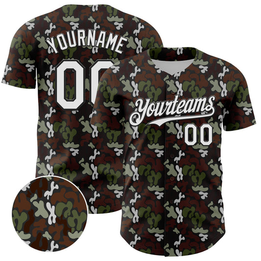 Custom Black White 3D Pattern Design Abstract Spots Authentic Baseball Jersey - Sky-Custom