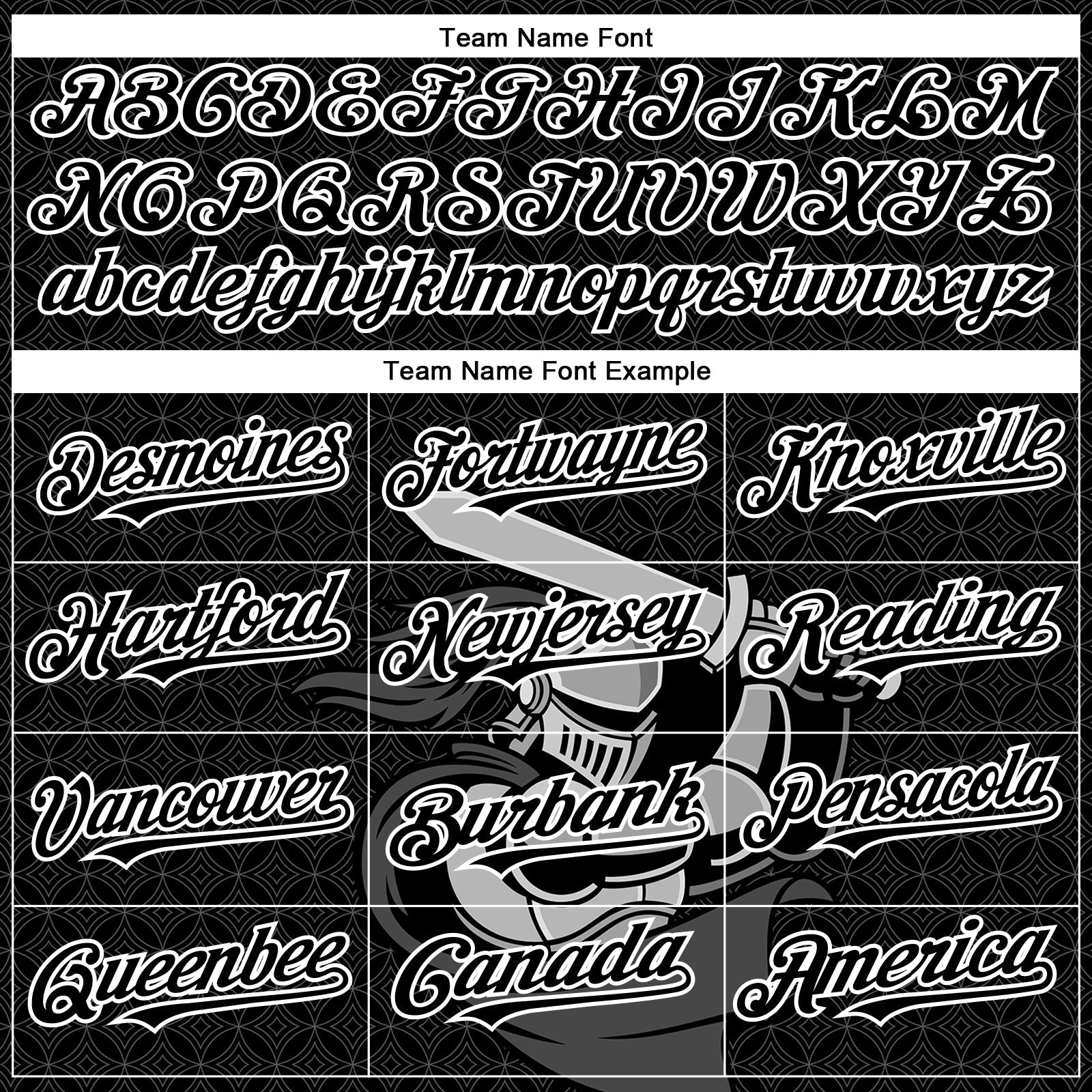 Custom Black White 3D Pattern Design Knight Hero Art Authentic Baseball Jersey - Sky-Custom