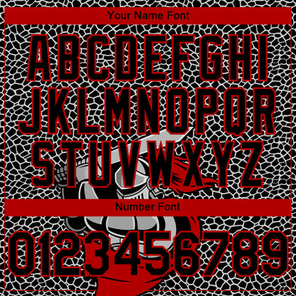 Custom Black Red-White 3D Pattern Design Knight Hero Art Authentic Baseball Jersey - Sky-Custom