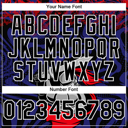 Custom Red Black-Thunder Blue 3D Pattern Design Knight Hero Art Authentic Baseball Jersey - Sky-Custom