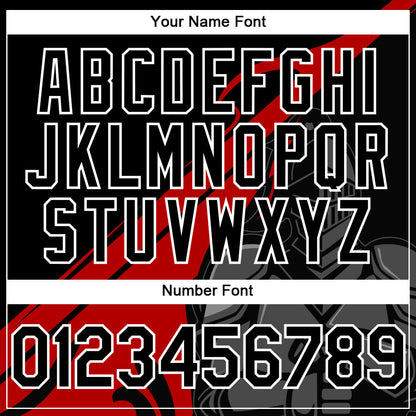 Custom Black Red-Gray 3D Pattern Design Knight Hero Art Authentic Baseball Jersey - Sky-Custom
