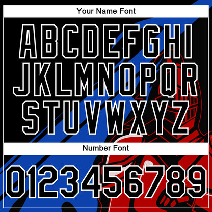 Custom Black Thunder Blue-Red 3D Pattern Design Knight Hero Art Authentic Baseball Jersey - Sky-Custom