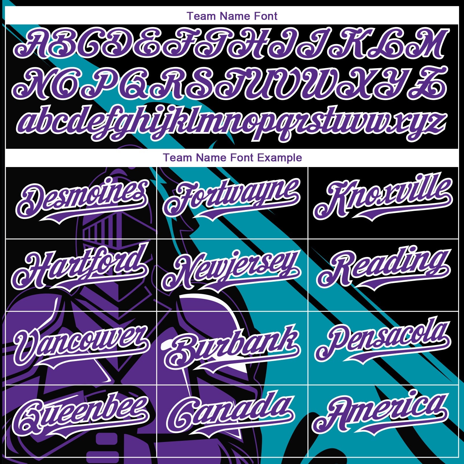 Custom Black Purple-Teal 3D Pattern Design Knight Hero Art Authentic Baseball Jersey - Sky-Custom