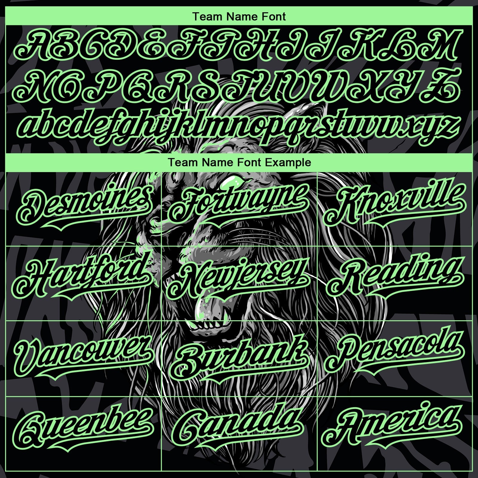 Custom Black Pea Green 3D Pattern Design Animal Lion Authentic Baseball Jersey - Sky-Custom