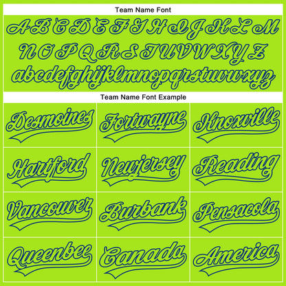 Custom Royal Neon Green-White 3D Pattern Design Football Helmet Authentic Baseball Jersey - Sky-Custom