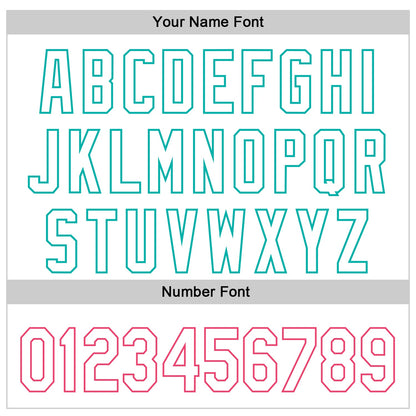 Custom White Neon Pink-Aqua 3D Pattern Design Champion Medal Authentic Baseball Jersey - Sky-Custom