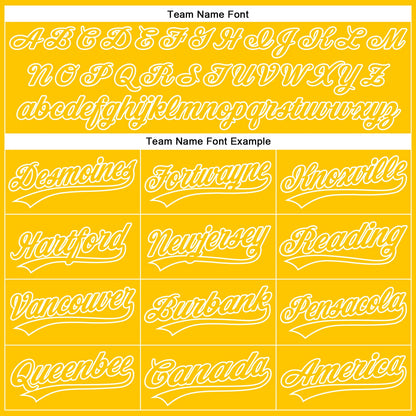 Custom White Yellow 3D Pattern Design Champion Trophy Authentic Baseball Jersey - Sky-Custom