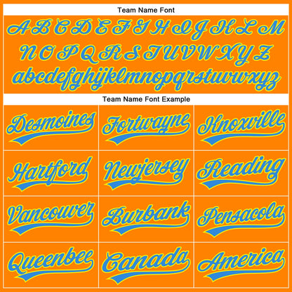 Custom Bay Orange Electric Blue-Light Yellow 3D Pattern Design Champion Trophy Authentic Baseball Jersey - Sky-Custom