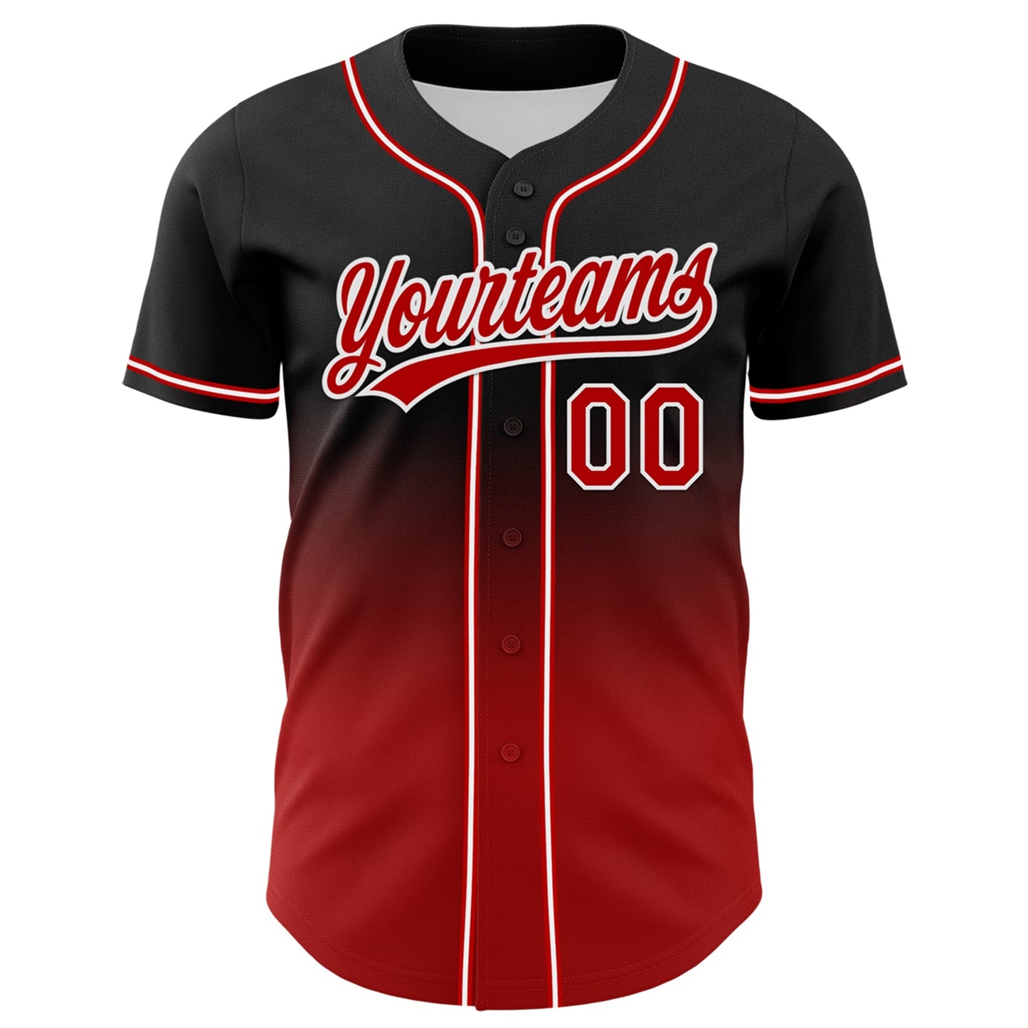Custom Black Red-White 3D Pattern Halloween Skull Authentic Baseball Jersey - Sky-Custom