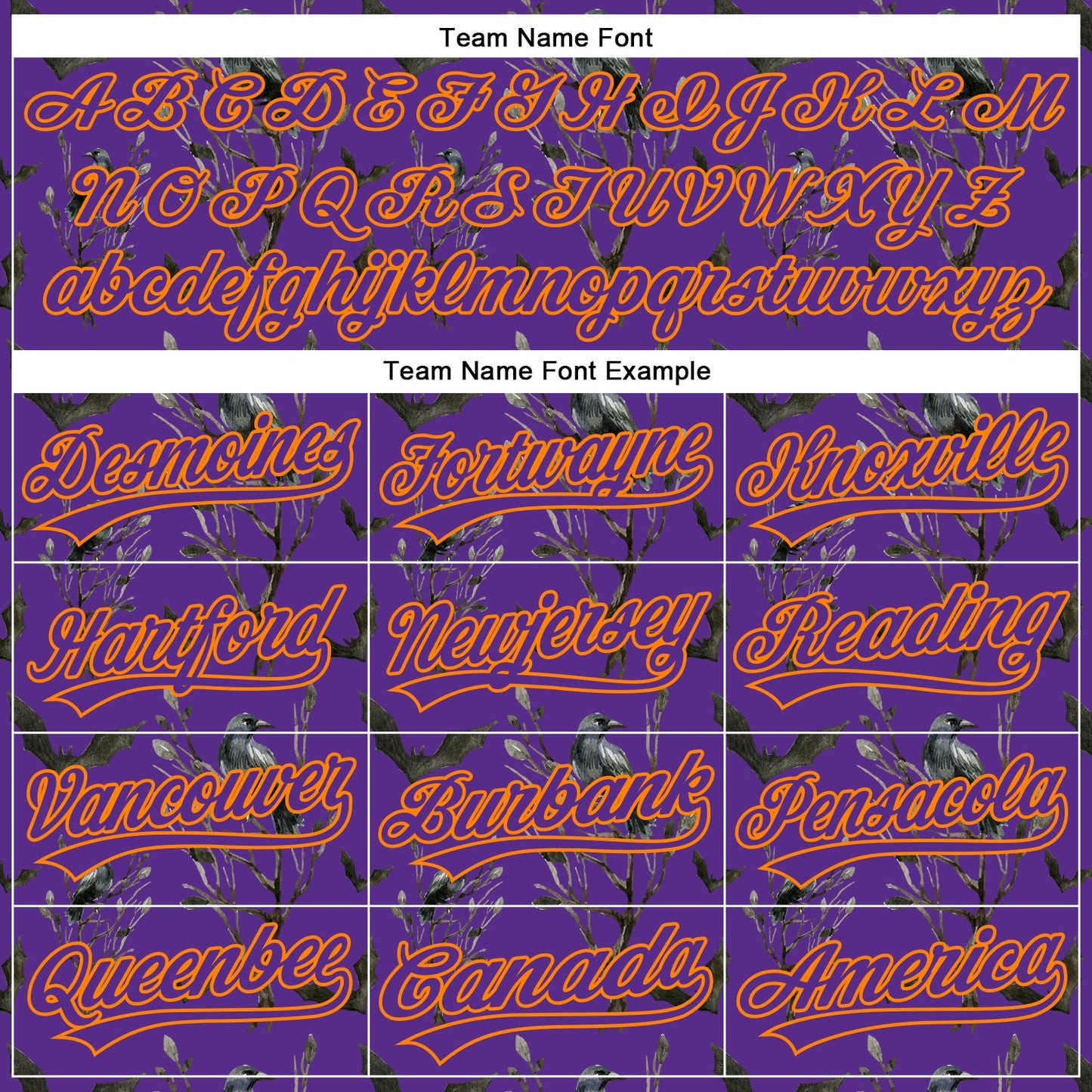 Custom Purple Bay Orange 3D Pattern Halloween Authentic Baseball Jersey - Sky-Custom