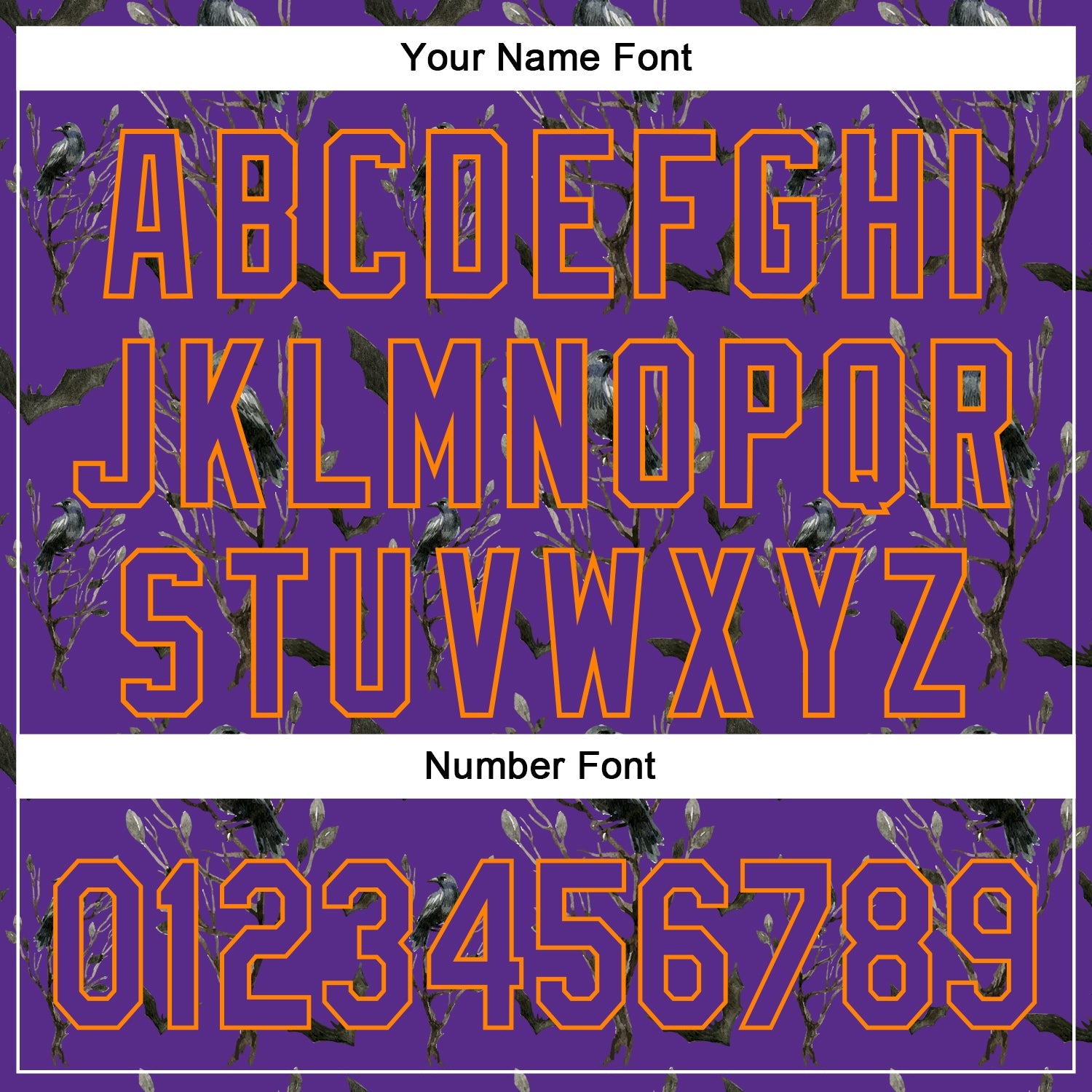 Custom Purple Bay Orange 3D Pattern Halloween Authentic Baseball Jersey - Sky-Custom