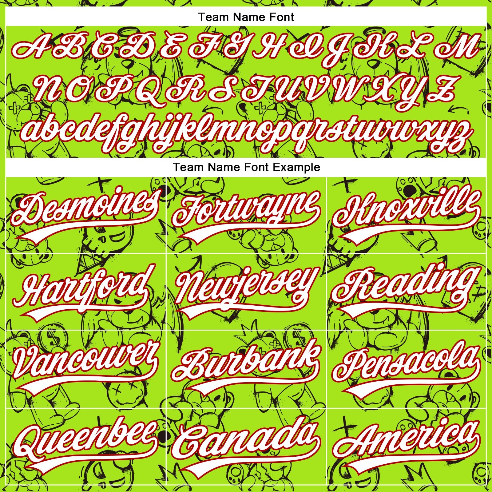 Custom Neon Green White-Red 3D Pattern Halloween Authentic Baseball Jersey - Sky-Custom