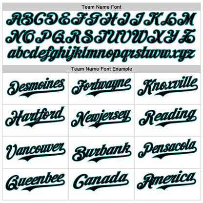 Custom White Black-Teal 3D Pattern Design Vintage Tattoos Authentic Baseball Jersey - Sky-Custom