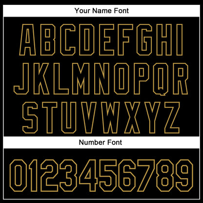 Custom Black Old Gold 3D Pattern Design Vintage Tattoos Authentic Baseball Jersey - Sky-Custom