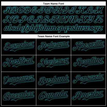 Custom Black Teal 3D Pattern Design Vintage Tattoos Authentic Baseball Jersey - Sky-Custom