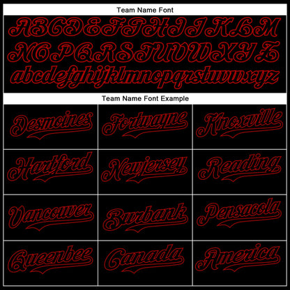 Custom Black Red 3D Pattern Design Vintage Tattoos Authentic Baseball Jersey - Sky-Custom