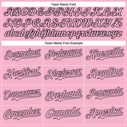 Custom Light Pink Black 3D Pattern Design Vintage Tattoos Authentic Baseball Jersey - Sky-Custom