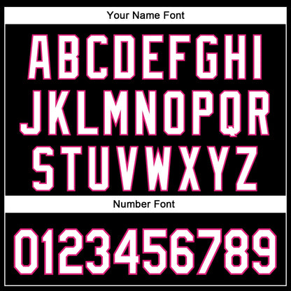 Custom Black White-Hot Pink 3D Pattern Design Vintage Tattoos Authentic Baseball Jersey - Sky-Custom
