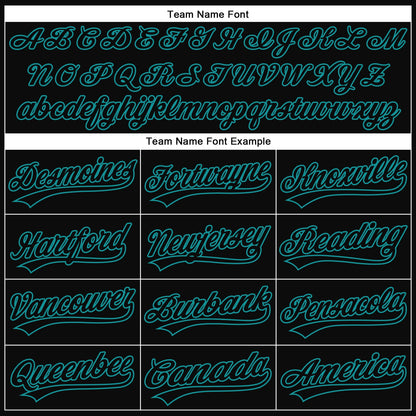 Custom Black Teal 3D Halloween Authentic Baseball Jersey - Sky-Custom