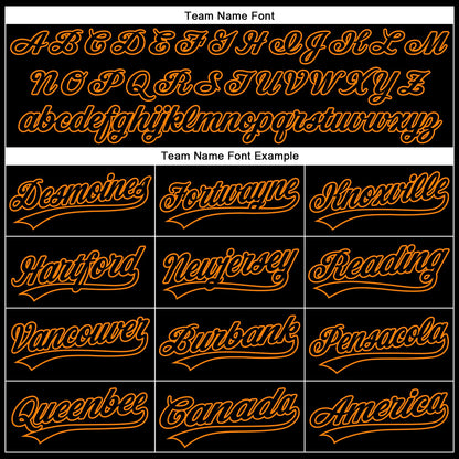 Custom Black Bay Orange 3D Halloween Authentic Baseball Jersey - Sky-Custom