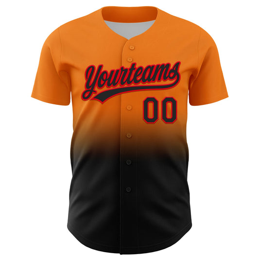 Custom Bay Orange Black-Fire Red 3D Halloween Authentic Baseball Jersey - Sky-Custom