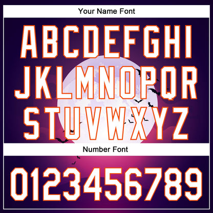 Custom Purple White-Orange 3D Halloween Authentic Baseball Jersey - Sky-Custom