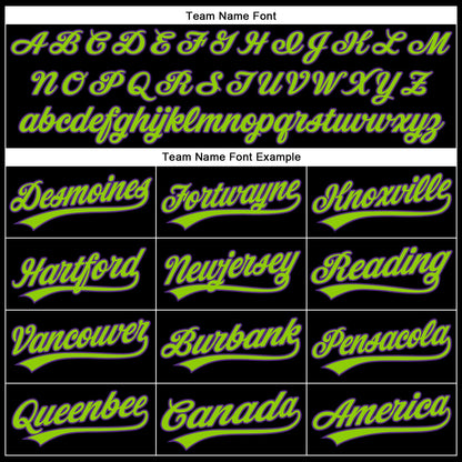 Custom Black Neon Green-Purple 3D Halloween Authentic Baseball Jersey - Sky-Custom