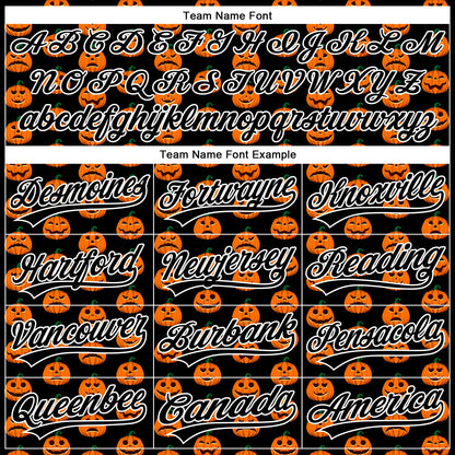 Custom Black White 3D Halloween Authentic Baseball Jersey - Sky-Custom