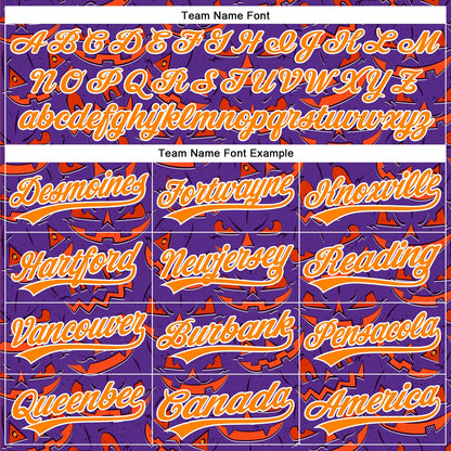Custom Purple Bay Orange-White 3D Halloween Authentic Baseball Jersey - Sky-Custom