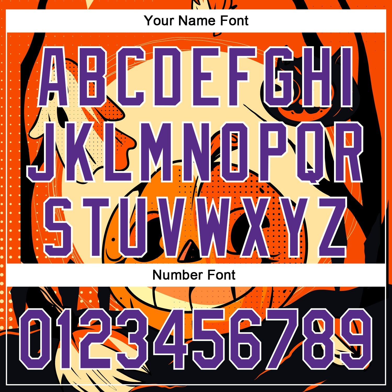 Custom Orange Purple-White 3D Halloween Authentic Baseball Jersey - Sky-Custom