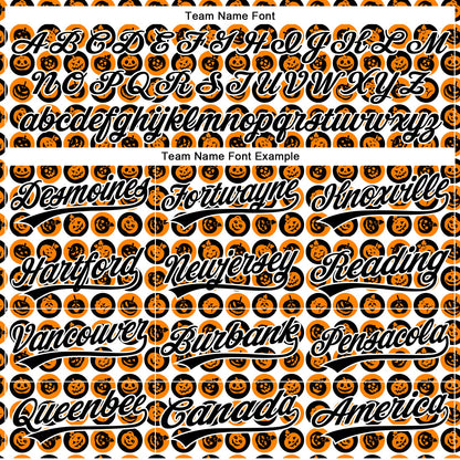 Custom White Orange-Black 3D Halloween Authentic Baseball Jersey - Sky-Custom