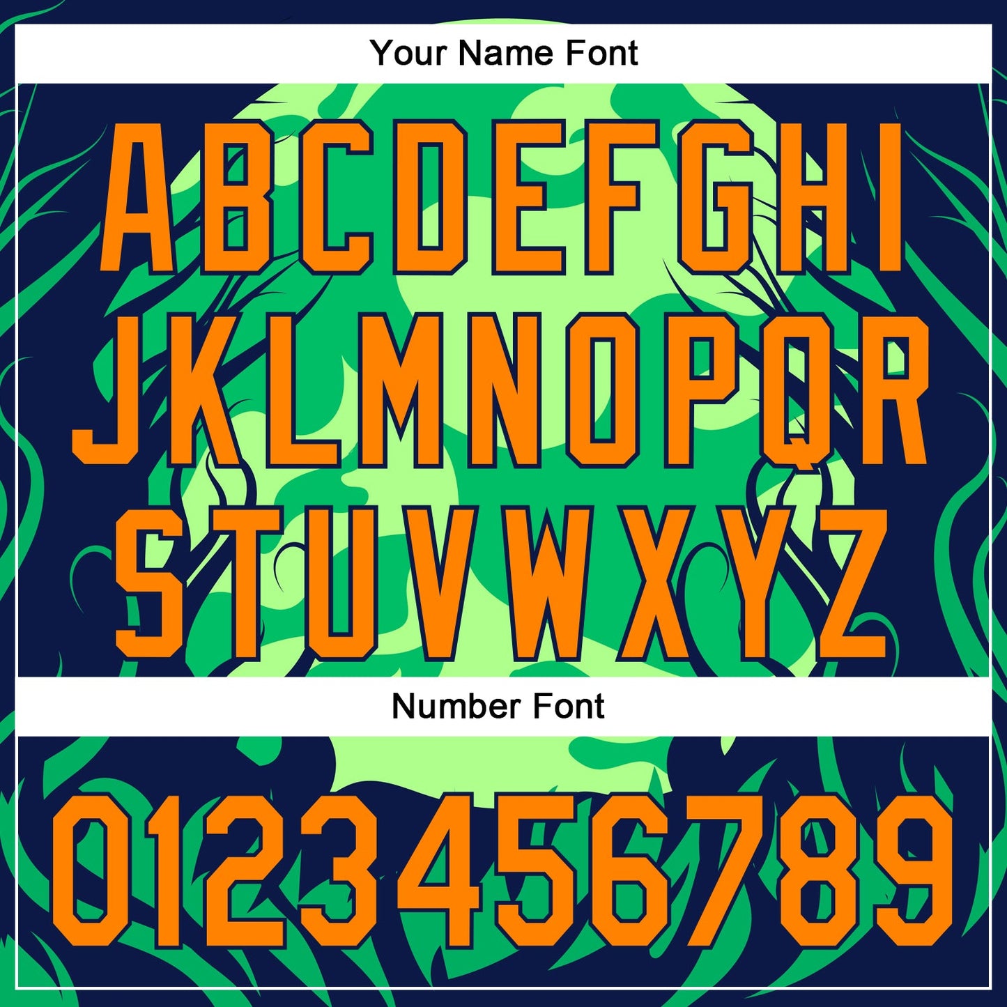 Custom Neon Green Bay Orange-Navy 3D Halloween Authentic Baseball Jersey - Sky-Custom