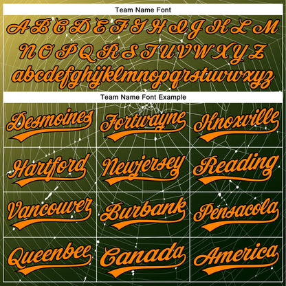 Custom Black Bay Orange 3D Halloween Authentic Baseball Jersey - Sky-Custom