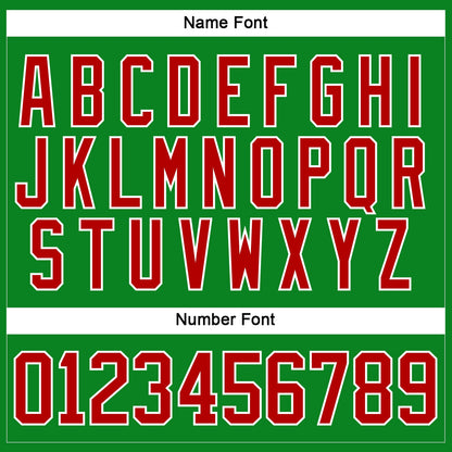 Custom Grass Green Red-White Funny Christmas 3D Hockey Lace Neck Jersey - Sky-Custom