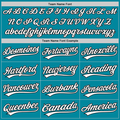 Custom Teal White-Black 3D Funny Christmas Authentic Baseball Jersey - Sky-Custom
