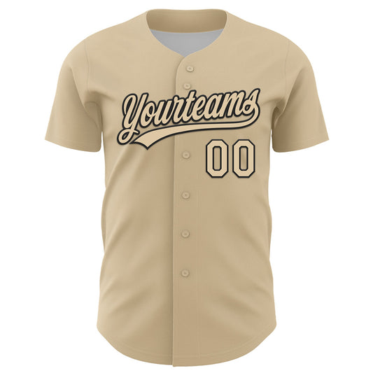 Custom City Cream Black 3D Pattern Design Black History Month Authentic Baseball Jersey - Sky-Custom
