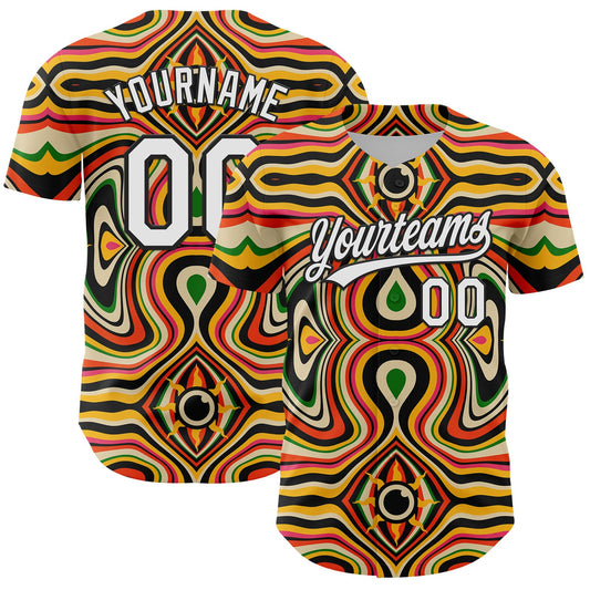 Custom Orange White-Black 3D Pattern Design Black History Month Authentic Baseball Jersey - Sky-Custom