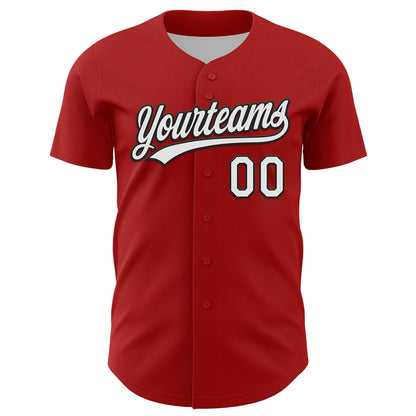 Custom Red White-Black 3D Pattern Design Black History Month Authentic Baseball Jersey - Sky-Custom