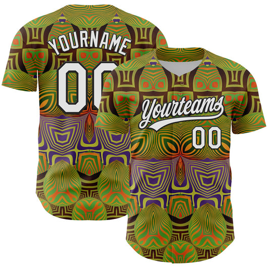 Custom Olive White-Black 3D Pattern Design Black History Month Authentic Salute To Service Baseball Jersey - Sky-Custom
