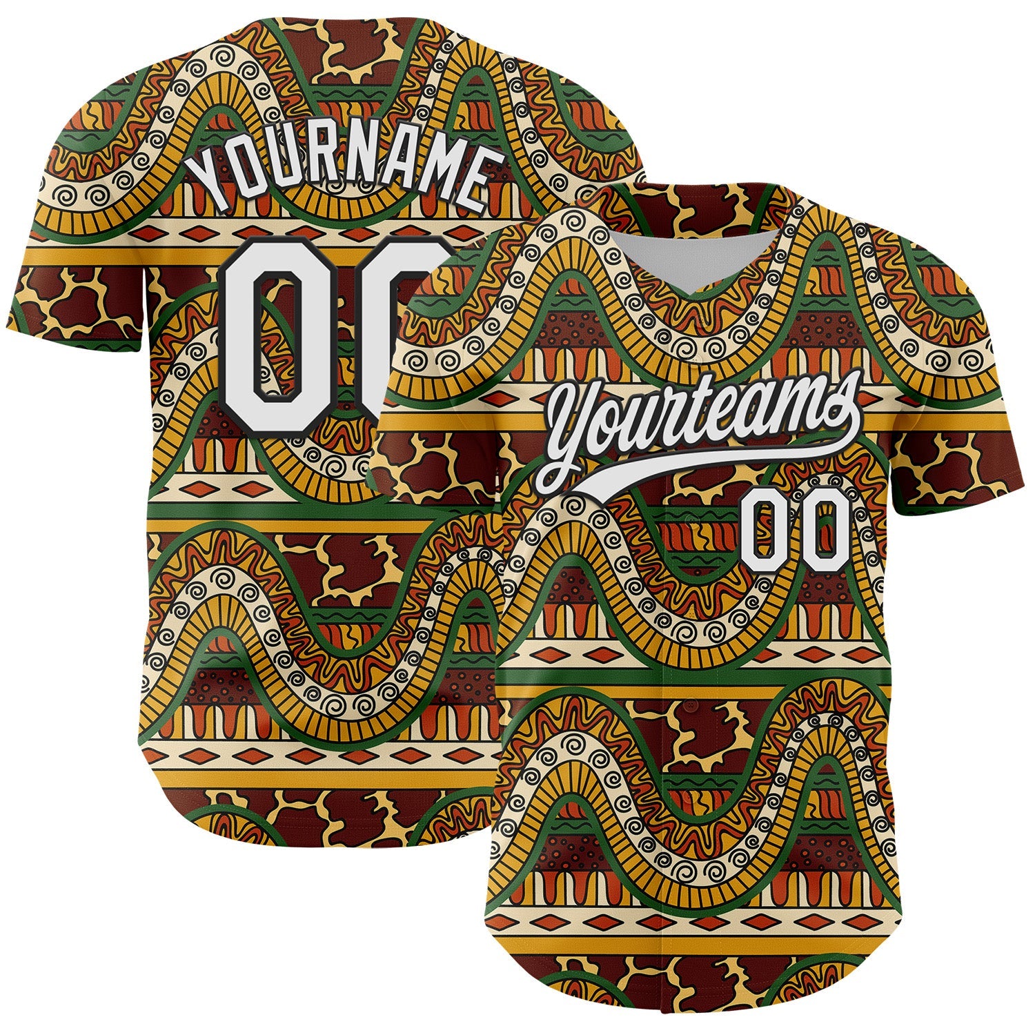 Custom Brown White-Black 3D Pattern Design Black History Month Authentic Baseball Jersey - Sky-Custom
