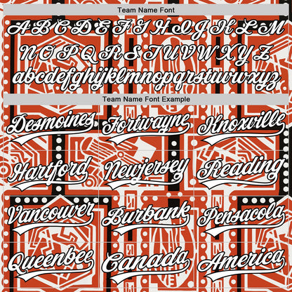 Custom Orange White-Black 3D Pattern Design Black History Month Authentic Baseball Jersey - Sky-Custom