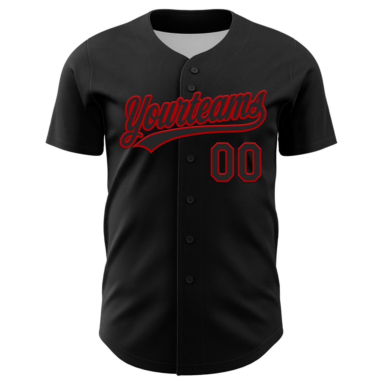 Custom Black Red 3D Love Heart Valentine's Day Authentic Baseball Jersey - Sky-Custom
