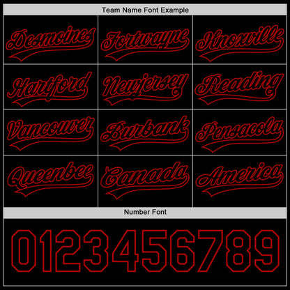 Custom Black Red 3D Love Heart Valentine's Day Authentic Baseball Jersey - Sky-Custom