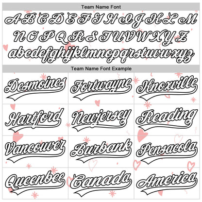 Custom White Black Pinstripe Black 3D Love Heart Valentine's Day Authentic Baseball Jersey - Sky-Custom