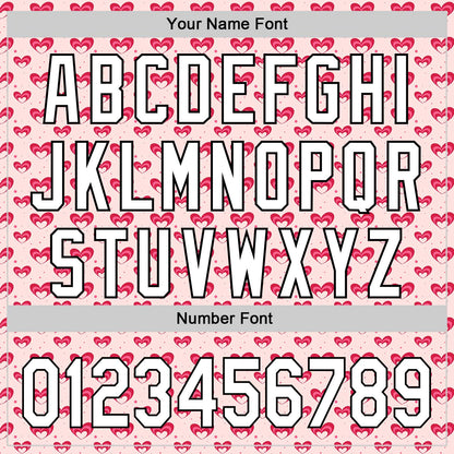Custom Light Pink White-Black 3D Love Heart Valentine's Day Authentic Baseball Jersey - Sky-Custom
